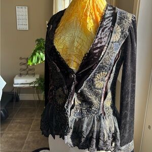 Elegant Gothic Black and Gold Blazer